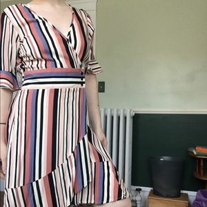 Band Of Gypsies striped wrap dress
